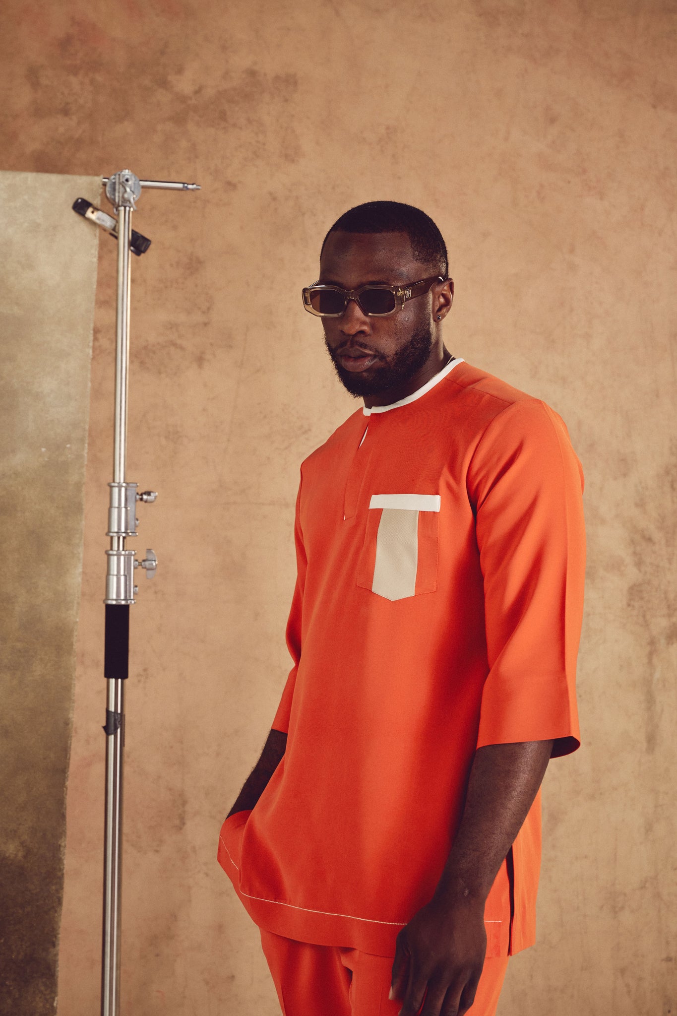 Orange Crepe Kaftan Essence Set